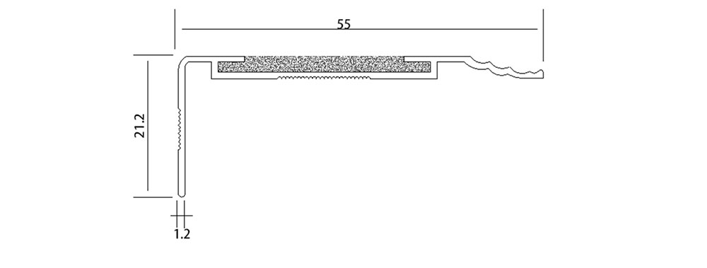 Stair Nosing Classic Series 1 Aluminium With Yellow Carborundum Infill