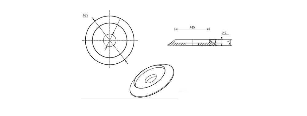 Tactile Indicator Studs - Stainless Steel / Black Poly Insert SF-170A / PU Stem