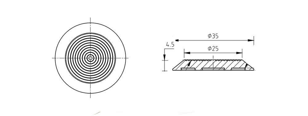 Tactile Indicator Studs - Stainless Steel Flat Back - Surface 1 step Tactile Indicator Studs - Stainless Steel Flat Back - Surface 1 step