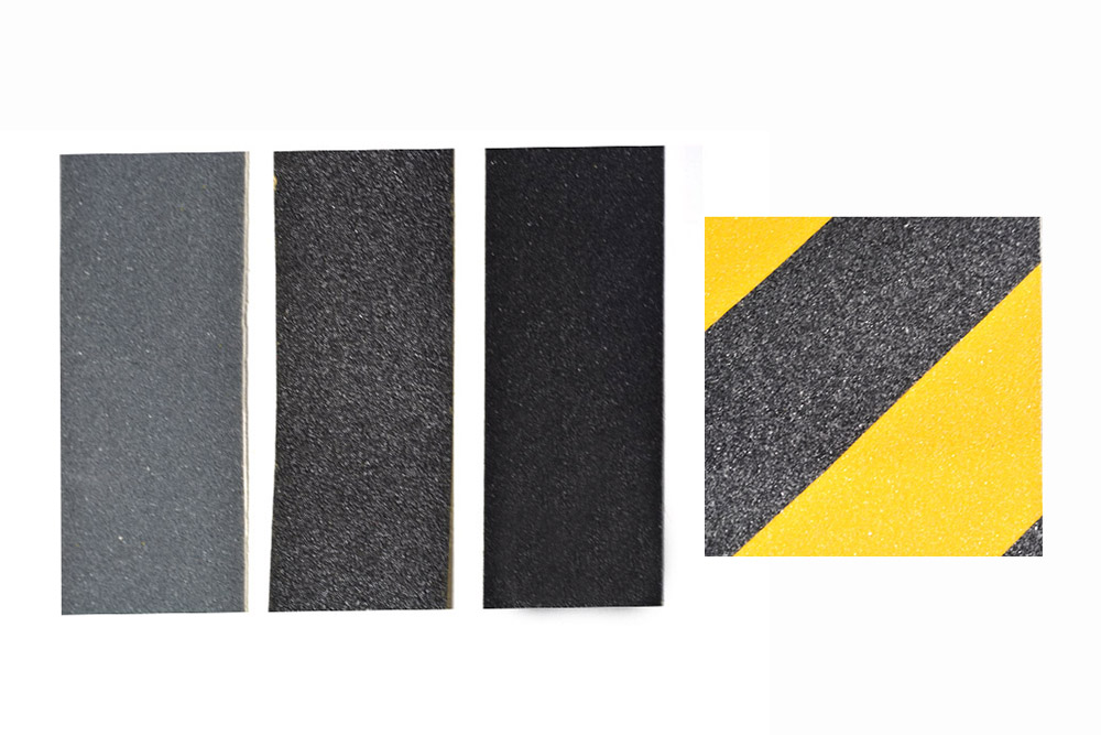 Anti-slip adhesive tapes are made of hard and durable carborundum