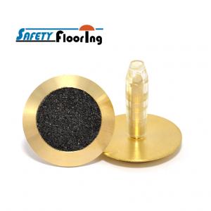 Brass Tactile Indicator Studs - Black Carb Insert  With 25mm Long Stem And Plug