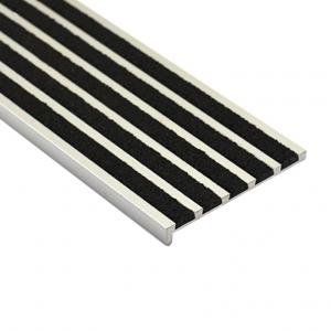  Flat 5 Groove Aluminium With Black Carborundum Infill Stair Nosing