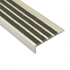 Right-Angle Aluminium With Grey Carborundum Infill Stair Nosing