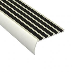 Rounded Aluminium Stair Nosing With Black Carborundum Infill SF8537-5CB