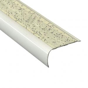 Rounded Aluminium Stair Nosing With Yellow Carborundum Infill SF5824-C1W