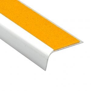 Rounded Aluminium Stair Nosing With Yellow Carborundum Infill SF5824-C1Y