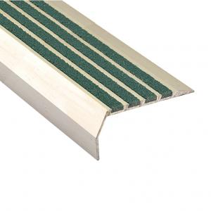 Stair Nosing - Classic Series 4 Aluminium With Green Carborundum Infill SF8337-4C2G