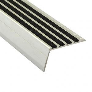 40mm Wide Right Angle Aluminium With Black Carborundum Infill Stair Nosing  SF7540-4C