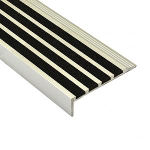 Recessed Aluminium With Black Carborundum Infill Stair Nosing