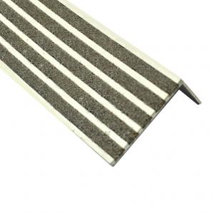 35mm Wide Right Angle Aluminium With Grey Carborundum Infill Stair Nosing SF7535-5CG