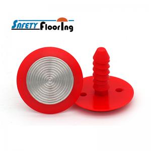 Tactile Indicator Studs - Stainless Steel with Red Poly Rim 