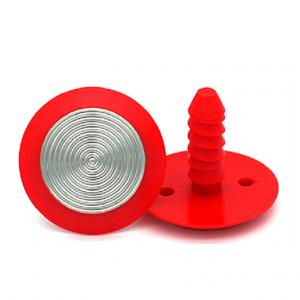Tactile Indicator Studs - Stainless Steel with Red Poly Rim  